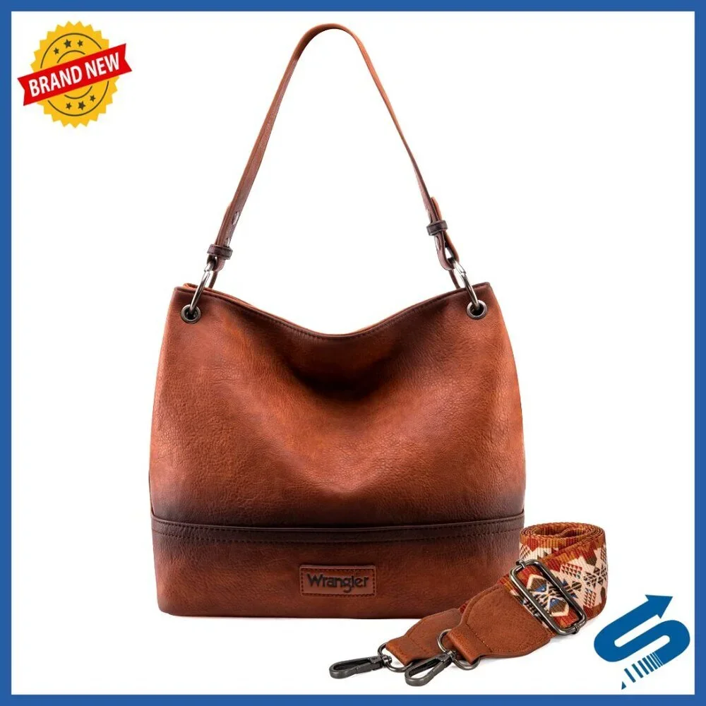 Vegan Leather Hobo Bag with Removable Straps, Two Inner Pockets